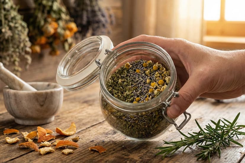 Dried botanical herbs used for natural terpene blends